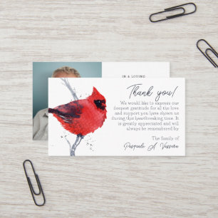 3.54x2.165 Cardinaal Funeral Hartelijk dank voor u Visitekaartje