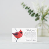 3.54x2.165 Cardinaal Funeral Hartelijk dank voor u Visitekaartje (Staand voorkant)