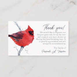 3,54x2,165 Dankbetuigingskaart met foto en kardina Visitekaartje