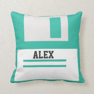 3,5-inch diskettestations met label voor geek Nerd Kussen