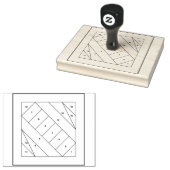 3,5 inch Foundation Pieced Mini Quilt Patroon Rubberstempel (Gestempeld)