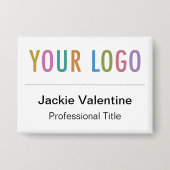 3.5 inch Pin Back Naam Badge Button Company Logo (Voorkant)