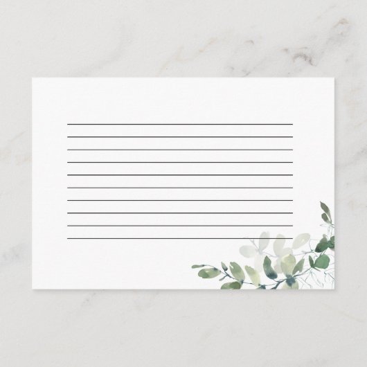 3,5-inch x5-EucalyptusVrijgezellenfeest Kaart (Achterkant)