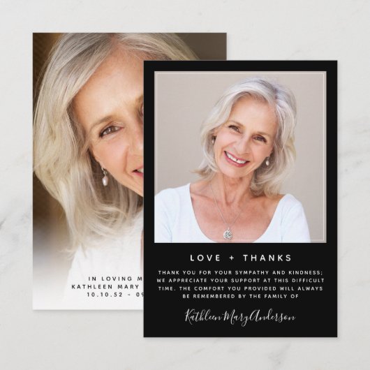 3,5-inch x5-sympathie begrafenisgeheugen BEDANKT U (Voorkant / Achterkant)