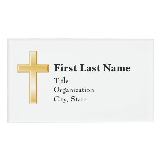 3,5 inch x 2 inch acrylrechthoek, Christelijk Naambadge (Voorkant)