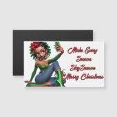 3,5 inch x 2 inch magnetische Kaart Edgy Christmas (Voorkant / Achterkant)