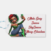 3,5 inch x 2 inch magnetische Kaart Edgy Christmas Cadeaulabel (Achterkant Horizontaal)
