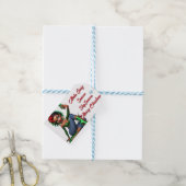 3,5 inch x 2 inch magnetische Kaart Edgy Christmas Cadeaulabel (Met Touw)