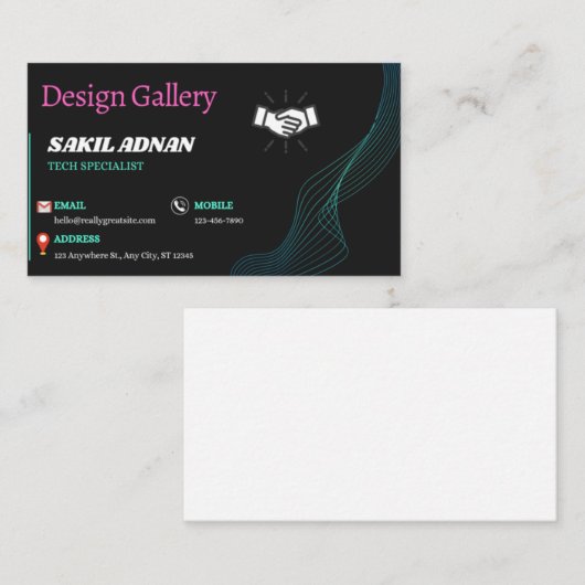 3,5-inch x 2-inch Visitekaartje (Voorkant / Achterkant)