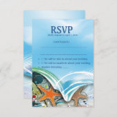 3,5-inch x 5-inch Beach Starfish Couple RSVP Wedde (Voorkant / Achterkant)