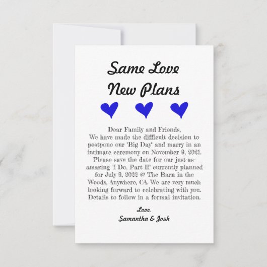 3,5-inch x 5-inch flat-behalve de datumkaart save the date (Voorkant)