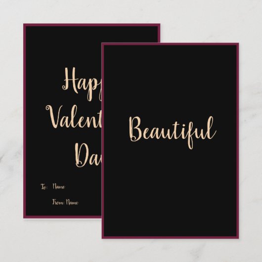 3,5-inch x 5-inch flat-Valentijnsdag kaart (Voorkant / Achterkant)