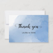 3,5 inch x 5 inch flatpanel Waterverf blauw Hartel Save The Date (Voorkant)