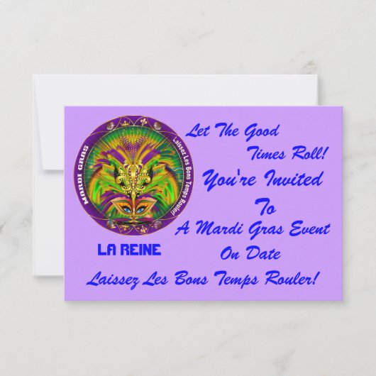 3,5-inch x 5-inch landschap Mardi Gras Uitzicht no Kaart (Voorkant)