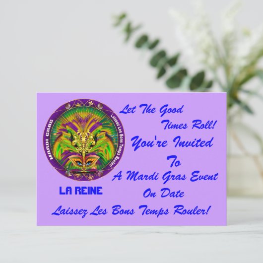 3,5-inch x 5-inch landschap Mardi Gras Uitzicht no Kaart (Staand voorkant)