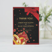 3,5-inch x 5-inch luxe, moderne gouden ringen, zwa bedankkaart (Staand voorkant)