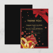 3,5-inch x 5-inch luxe, moderne gouden ringen, zwa bedankkaart (Voorkant / Achterkant)