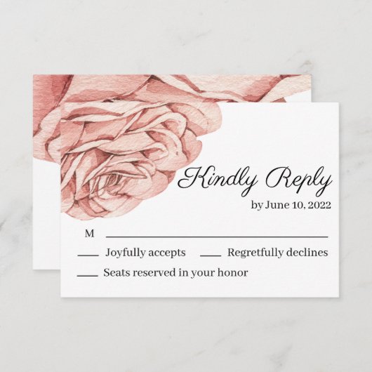 3,5-inch x 5-inch reactiekaart RSVP kaartje (Voorkant / Achterkant)