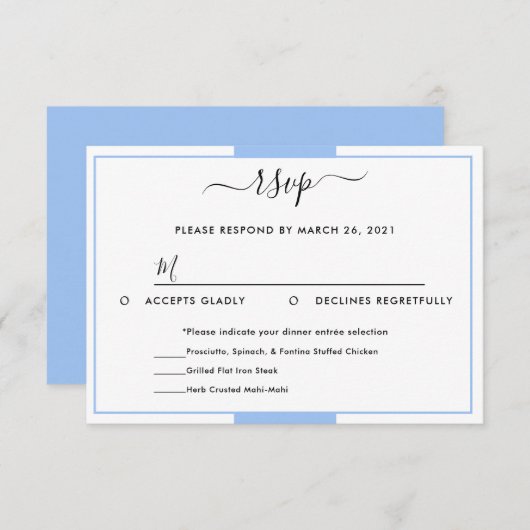 3,5-inch x 5-inch reactiekaart RSVP kaartje (Voorkant / Achterkant)