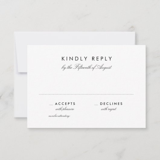 3,5-inch x 5-inch Simple Chic Wedding RSVP-Kaart RSVP Kaartje (Voorkant)
