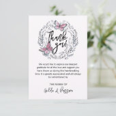 3,5"x13" Vlinder Bloemige Rou- of Dankkaart Bedankkaart (Staand voorkant)