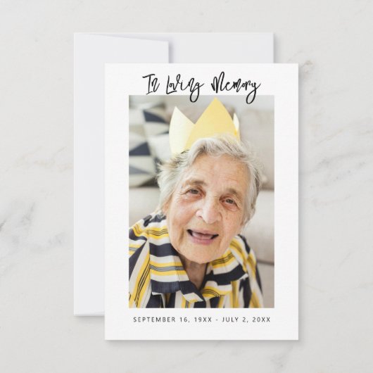 3,5 x5 Butterfly Floral Funeral Hartelijk dank Bedankkaart (Achterkant)