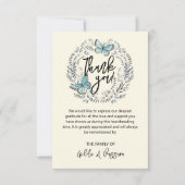 3,5 x5 Butterfly Floral Funeral Hartelijk dank Bedankkaart (Voorkant)