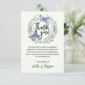 3,5 x5 Butterfly Floral Funeral Hartelijk dank Bedankkaart (Staand voorkant)