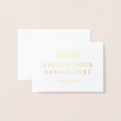 3.5 "x5" Goudfolie Gevouwen Kaart - Landscape (Voorkant met envelop)