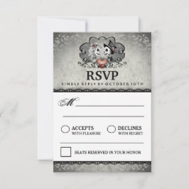 3,5 x5 Halloween Skeleton Black Gray Matching RSVP