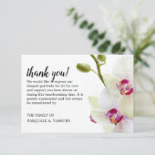 3,5 x5 White Orchid Flower Funeral Bedankkaart (Staand voorkant)