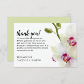 3,5 x5 White Orchid Flower Funeral Bedankkaart (Voorkant / Achterkant)