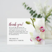 3,5"x5" Witte Orchidee Bloem Funeral Bedankkaart (Staand voorkant)