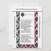 3,5 x6 Direction Card Black Pink Damask Kaart (Voorkant)