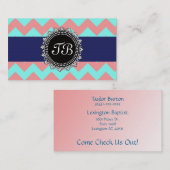 3,5 x 2,0-inch Visitekaartje Chevron Seafoam&Salmo (Voorkant / Achterkant)