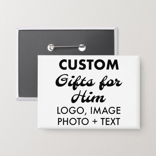 3.5 "x 2.5" Button Pin Badge Custom Gifts voor Hem (Voorkant / Achterkant)