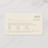 3.5 x 2 RSVP Wedding Enclosure Kaart - Sage Green (Achterkant)