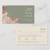 3.5 x 2 RSVP Wedding Enclosure Kaart - Sage Green (Voorkant / Achterkant)