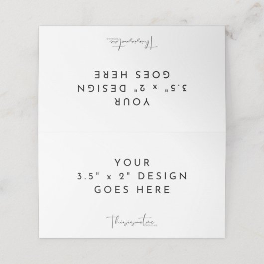 3,5 x 5 cm sjabloon plaatskaartje (Buitenkant ongevouwen)