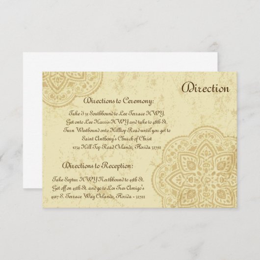 3,5 x 5 Directiekaart Marokkaanse Partij Informatiekaartje (Voorkant / Achterkant)