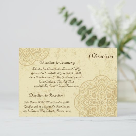 3,5 x 5 Directiekaart Marokkaanse Partij Informatiekaartje (Staand voorkant)