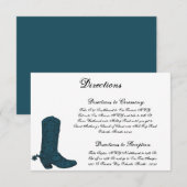 3.5 x 5 Directiekaart Westerne blauwe Cowboy Boots Informatiekaartje (Voorkant / Achterkant)