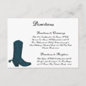 3.5 x 5 Directiekaart Westerne blauwe Cowboy Boots Informatiekaartje (Voorkant)