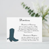 3.5 x 5 Directiekaart Westerne blauwe Cowboy Boots Informatiekaartje (Staand voorkant)
