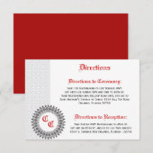 3.5 x 5 Direction Kaart Grijs Rood Formal Print (Voorkant / Achterkant)