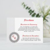 3.5 x 5 Direction Kaart Grijs Rood Formal Print (Staand voorkant)