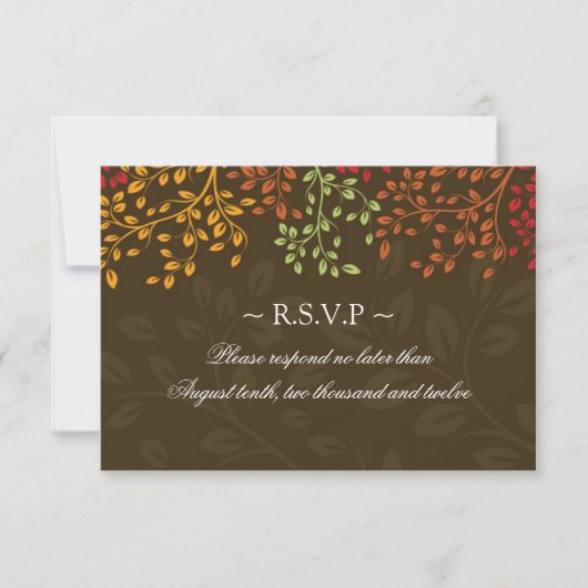 3.5 x 5 - Fall Wedding Reply Cards RSVP Kaartje (Voorkant)