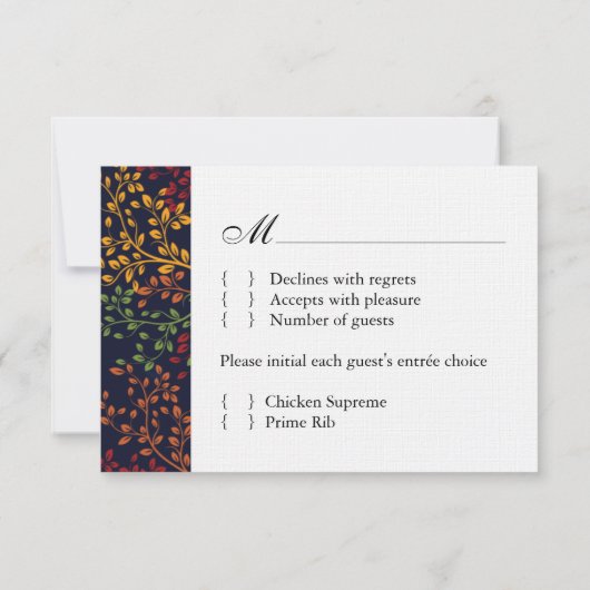3.5 x 5 - Fall Wedding Reply Cards RSVP Kaartje (Achterkant)