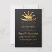3,5 x 5-inch Gold Royal Queen Crown Invitation Kaart (Voorkant)
