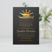 3,5 x 5-inch Gold Royal Queen Crown Invitation Kaart (Staand voorkant)